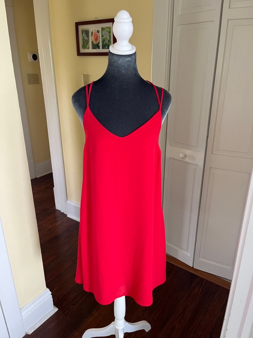 finn & clover  Red Spaghetti Strap Dress